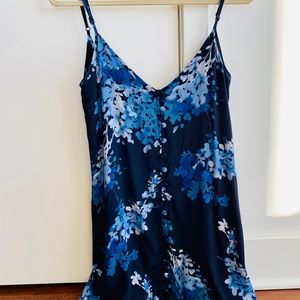 Olivaceous Blue and black floral dress